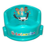 Cocomelon Booster Seat Green toddler chair with safety harness